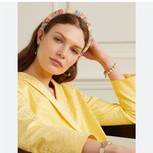 Loeffler Randall Marina Puff Headband in Cream Floral